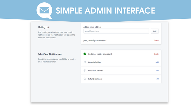 Interface d'administration simple