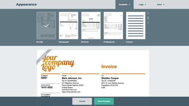 Fully customized receipts including tax information