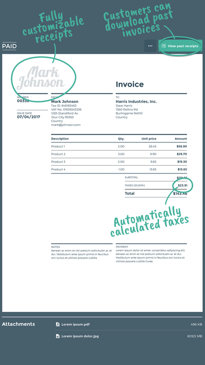 Fully customized tax receipts