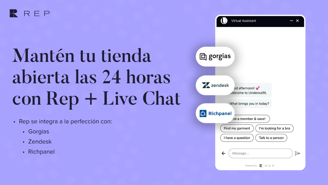 Integre con el chat en vivo para obtener soporte completo.