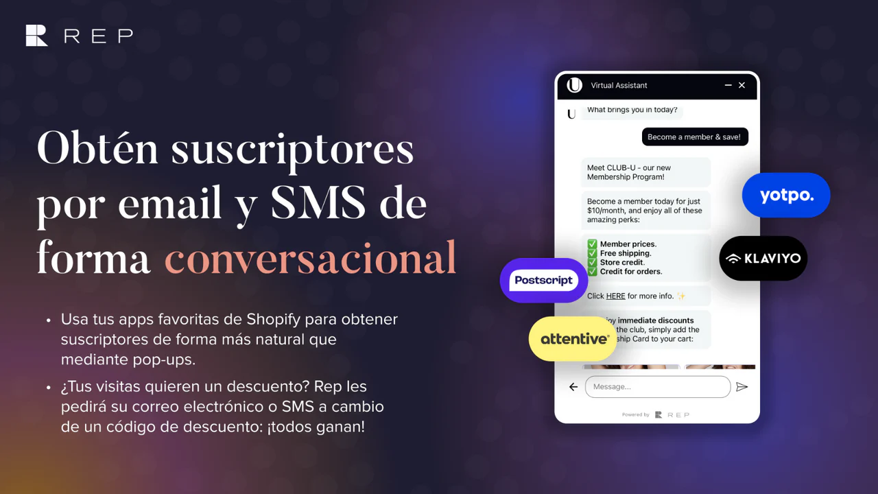 Recopile correos electrónicos y SMS de forma conversacional.