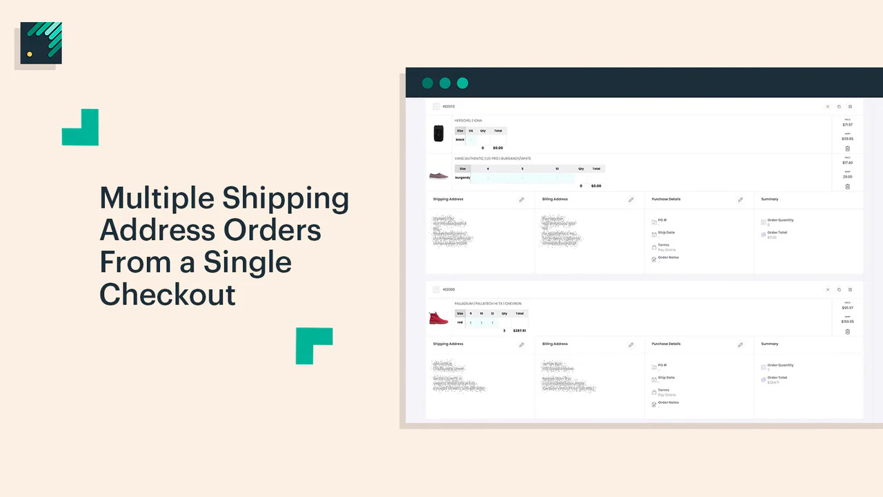 Multiple Shipping Address Order Creation For Wholesale Orders