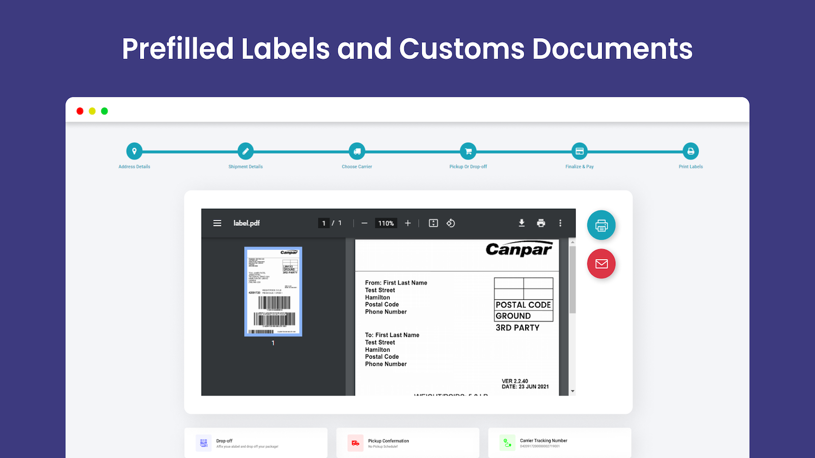 generate labels and customs documents with ease