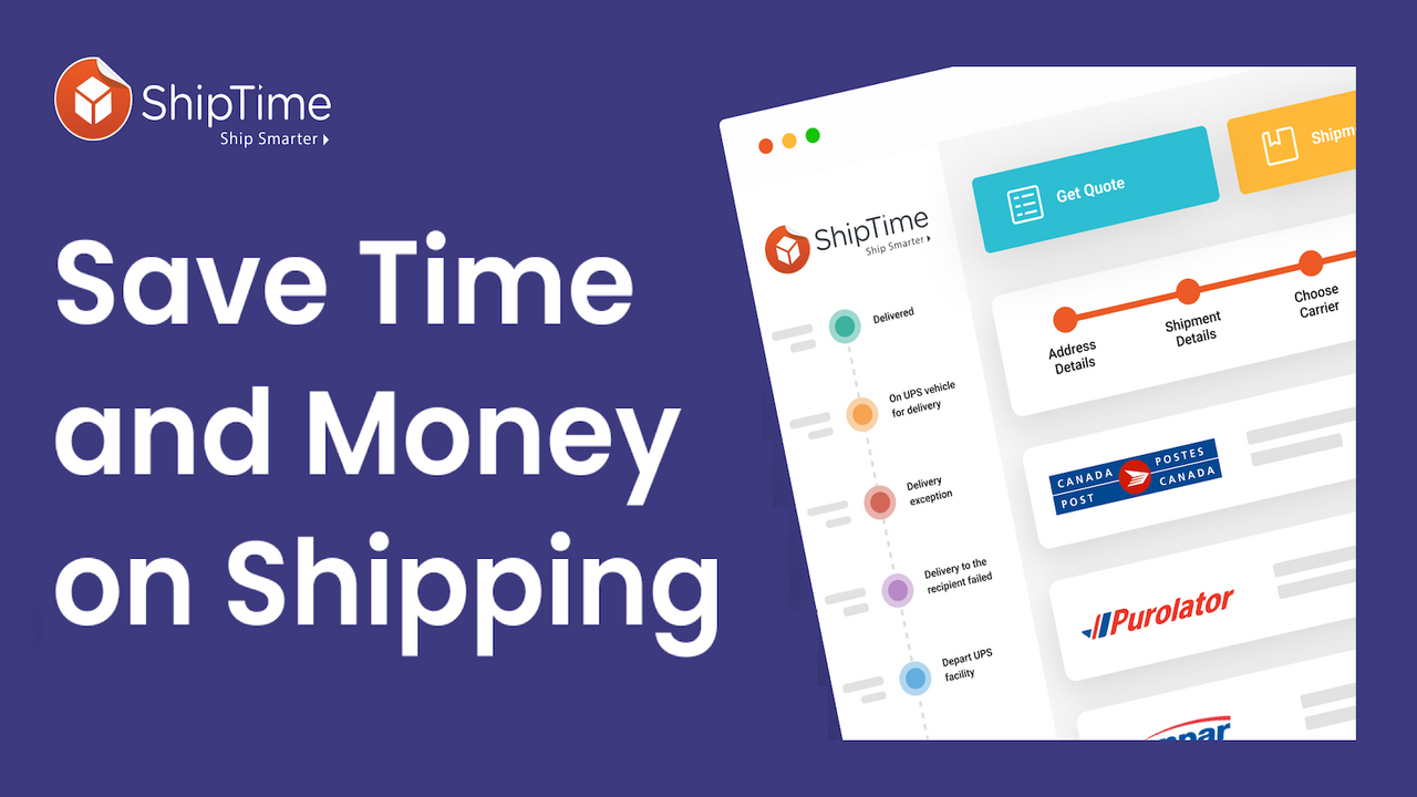 使用 ShipTime 节省运输时间和费用。比较费率。
