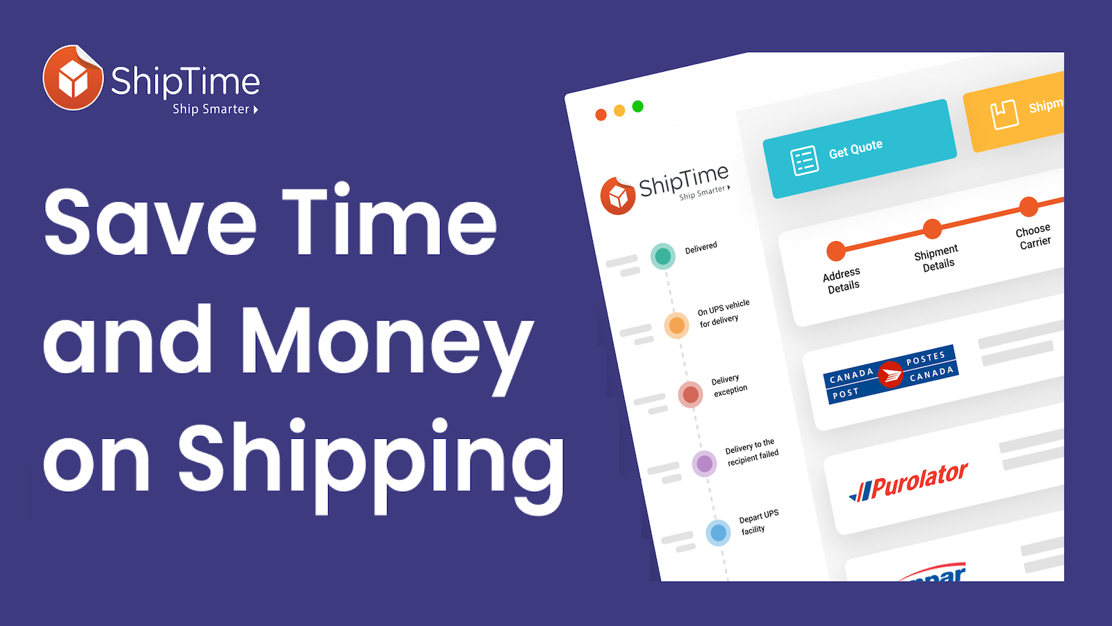 Ahorra tiempo y dinero en envío con ShipTime. Compara tarifas..