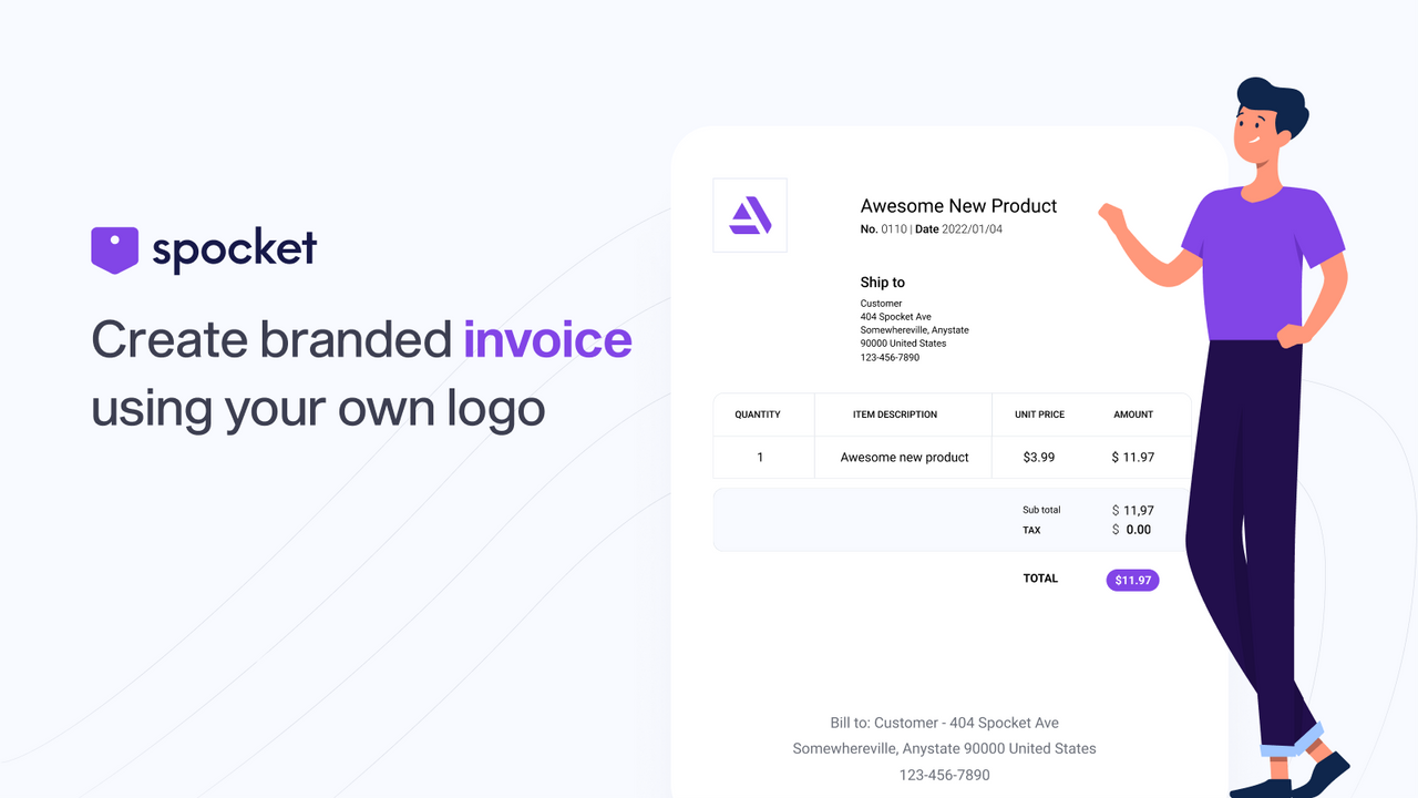 Created branded invoice using your own logo