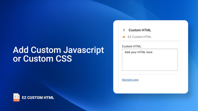 Também pode adicionar Javascript Personalizado ou CSS Personalizado