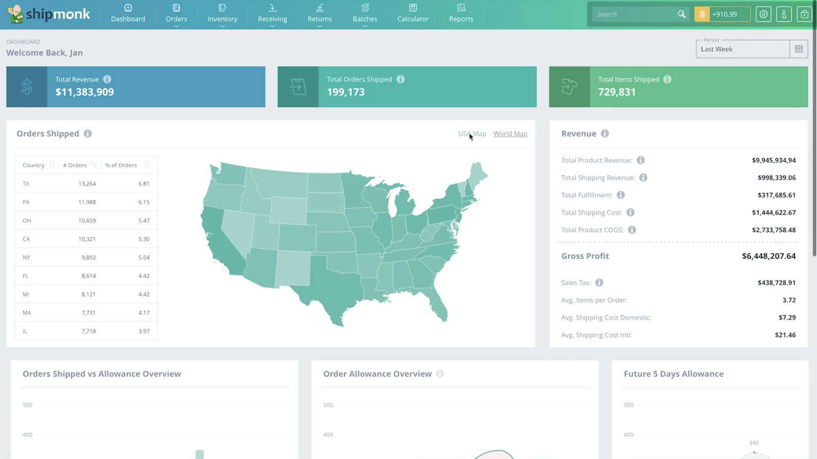 ShipMonk Dashboard