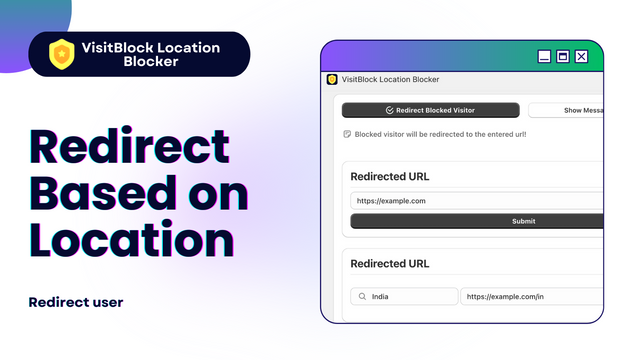 Vous pouvez également rediriger l'utilisateur vers n'importe quelle autre URL en utilisant VisitBlock