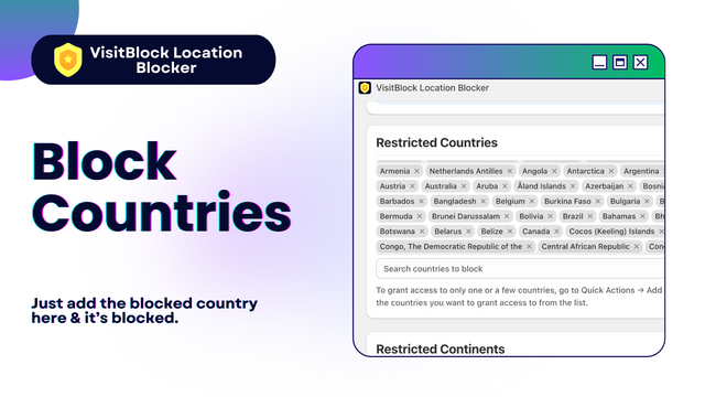 Bloqueador de Localização para Shopify - Bloqueio de Países e Continentes