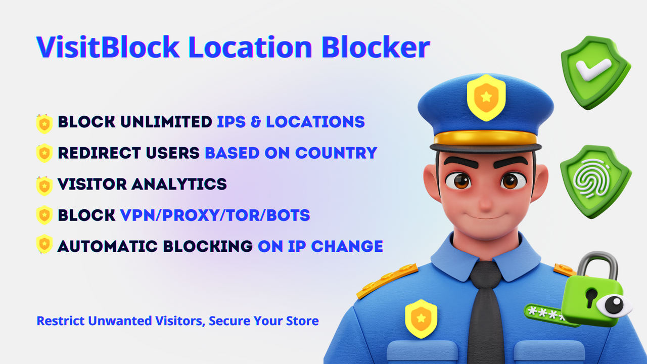 VisitBlock Location Blocker - Ip blokering - Landeblokering