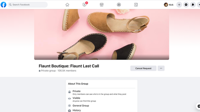 Exempel på en blomstrande e-handelsbutik Facebook-grupp gemenskap.