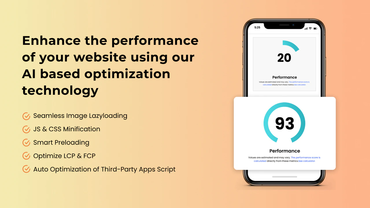 aplicación de optimización de velocidad de página