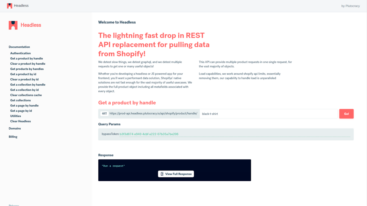 Lightning fast JSON api for Shopify