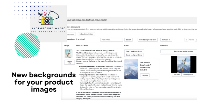 BackgroundMagic for Products Screenshot