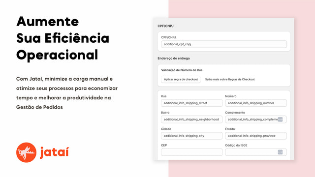 Jataí: Validação número de rua, One-page Checkout Extensibility