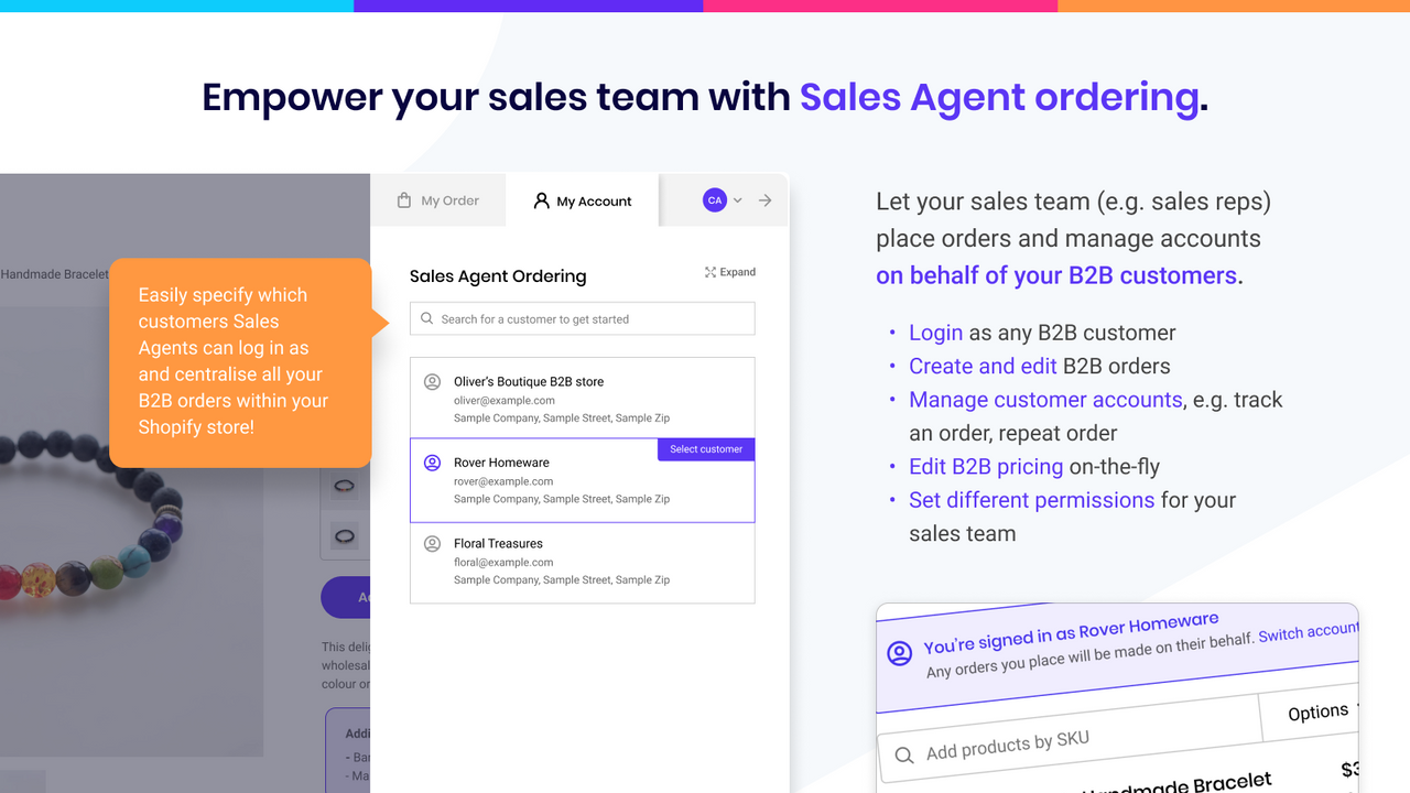 Empower your sales team with Sales Agent ordering