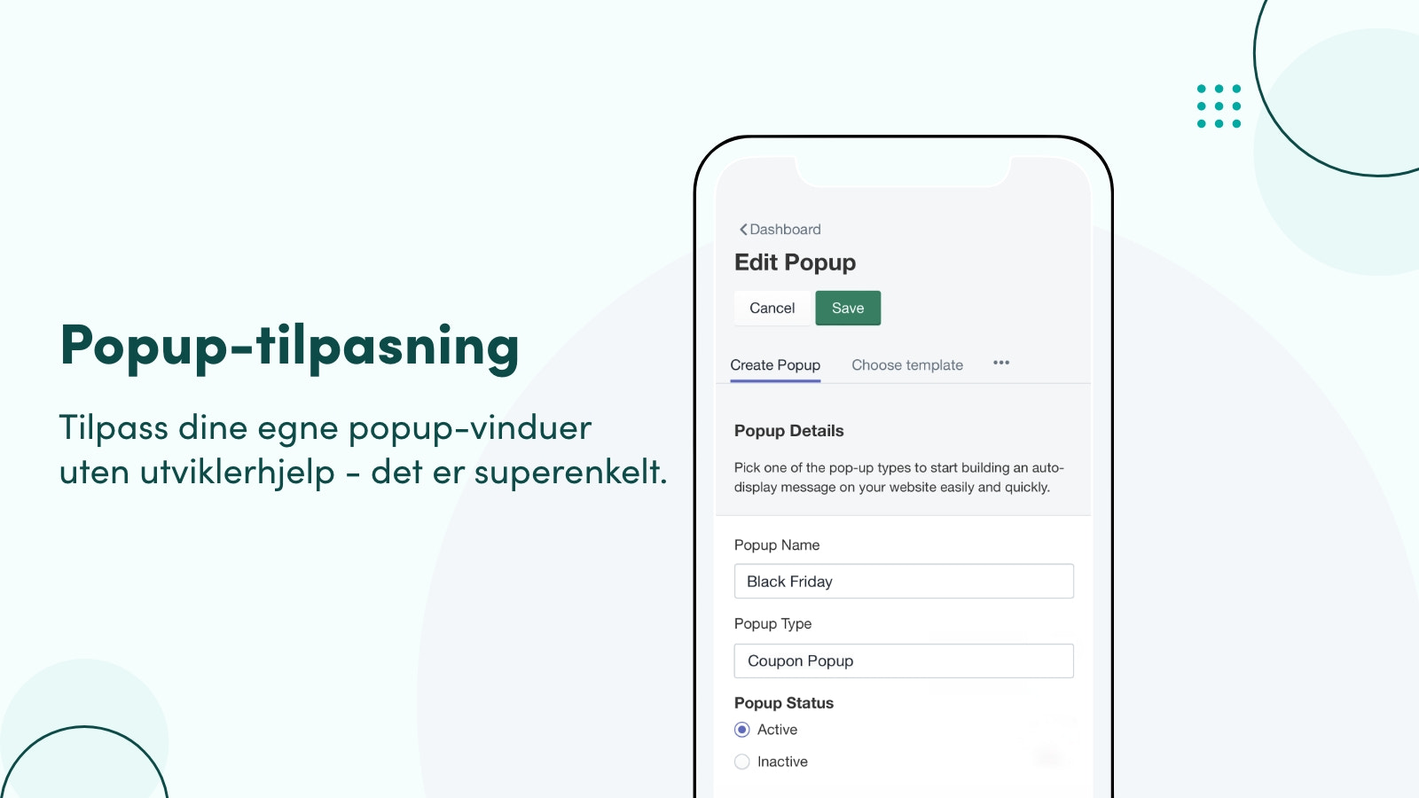 Popup-tilpasning