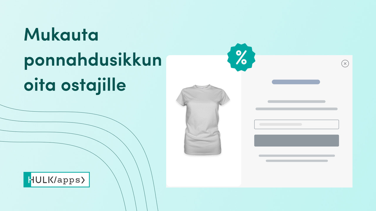 Shopify ponnahdusikkunat kupongeilla HulkAppsilta