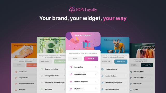 BON Loyalty: Widgets personalizables de la app Shopify