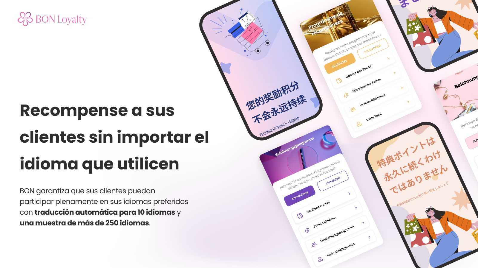 Correos y widgets en varios idiomas