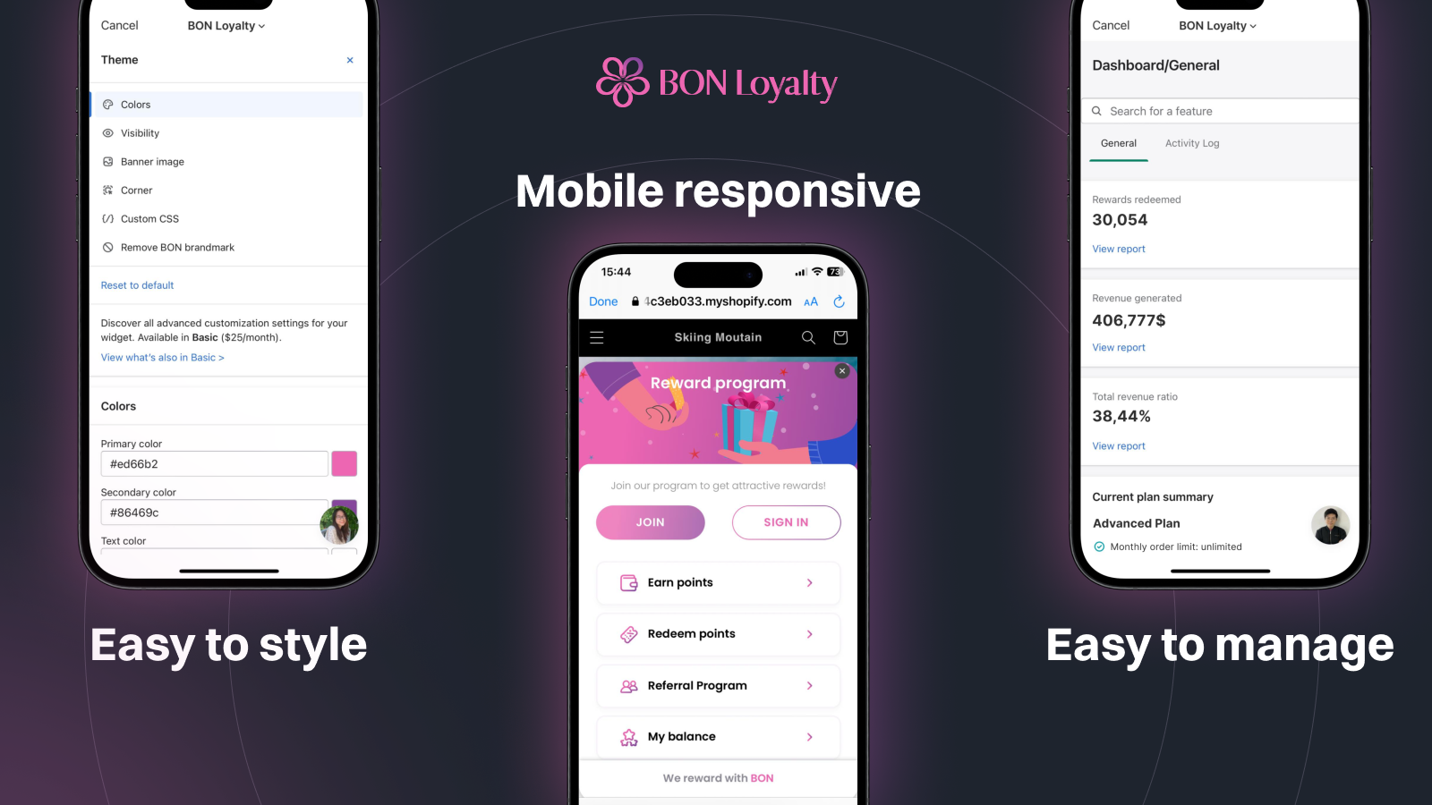 BON Loyalty tilbyder mobilresponsivt brugerinterface