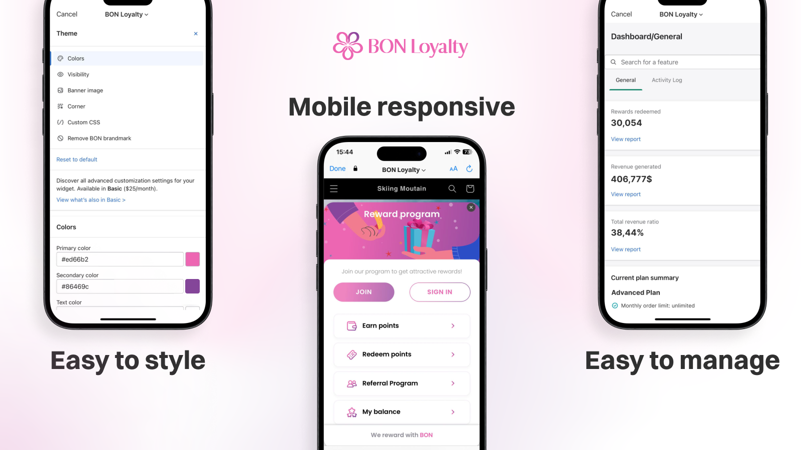 BON Loyalty oferece interface responsiva para dispositivos móveis