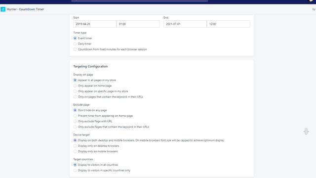 Configuración de segmentación