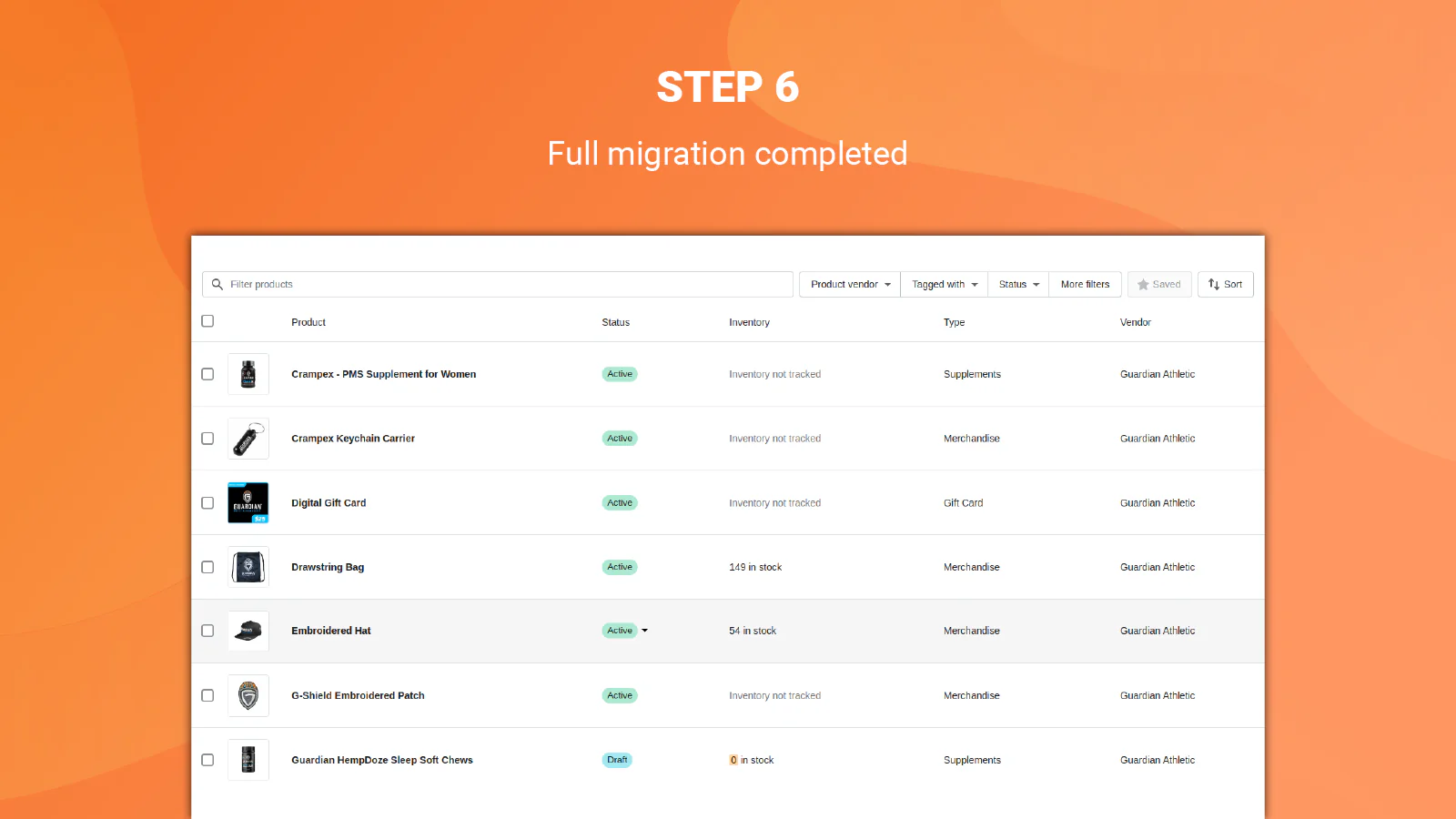 migración completa de la aplicación de tienda litextension completada, importar productos