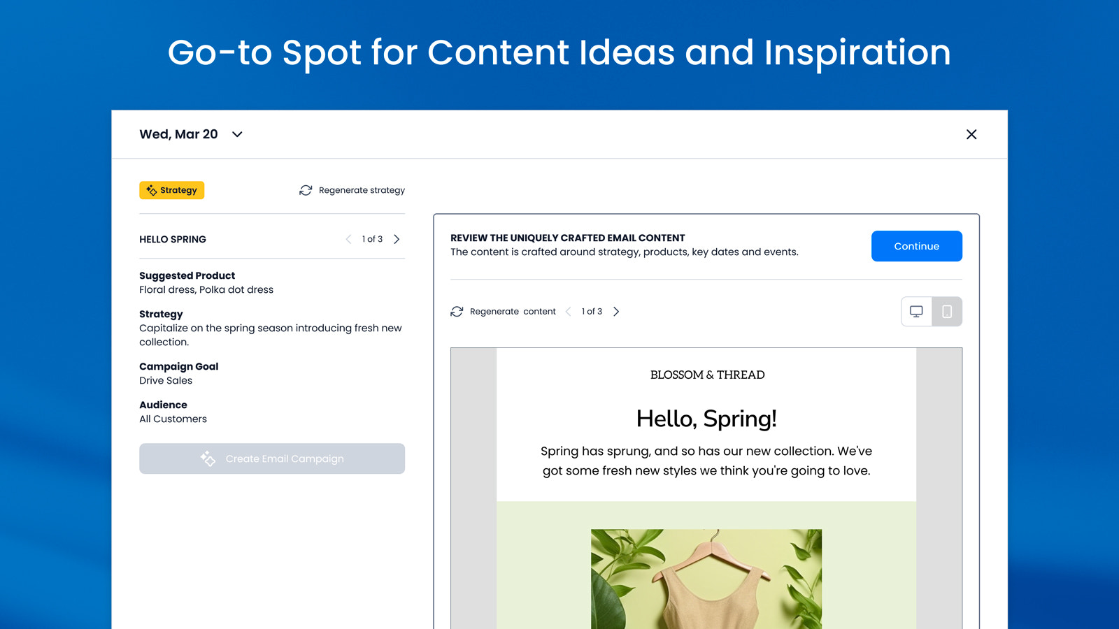 Generate engaging email content with just a click