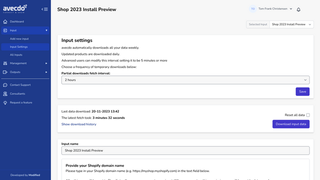 Configure as configurações para buscar na loja