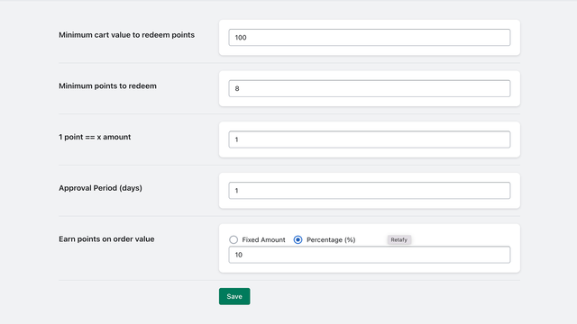 configuración de la aplicación del comerciante