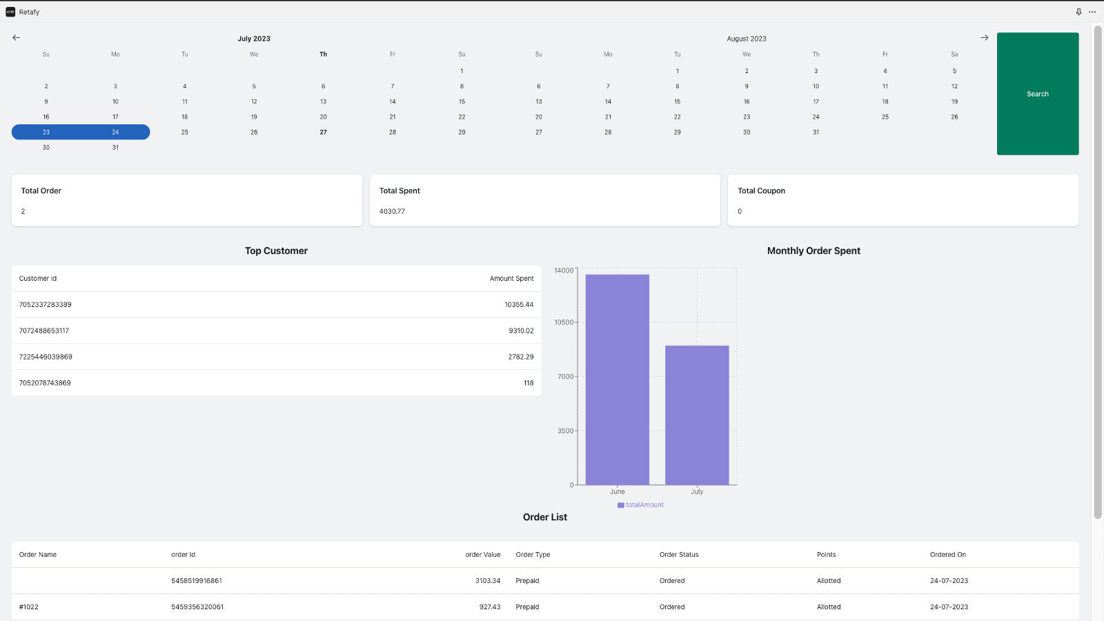 merchant dashboard