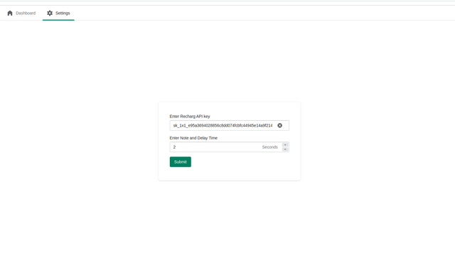 添加Recharge API密钥和延迟时间的设置