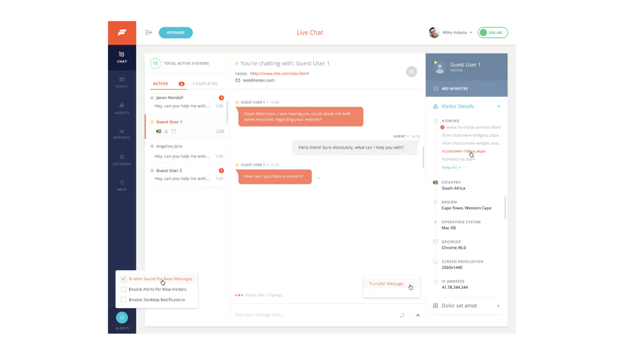 Live-Chat-Agenten-Dashboard