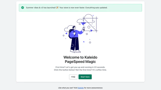 Kaleido Shopify Experts Página Instantânea v3