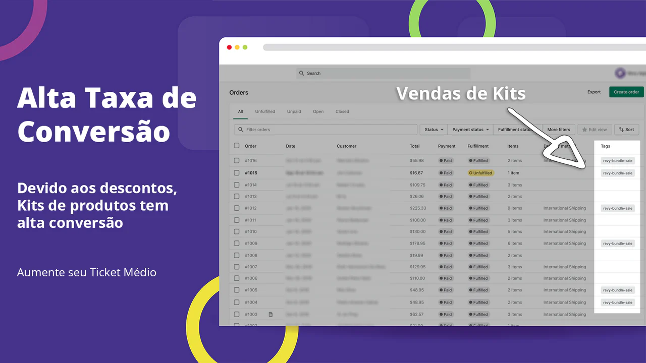 Aumente seu ticket médio com Kits e descontos automáticos.