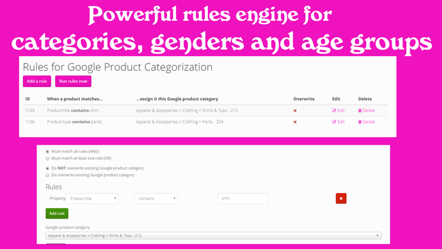 Potente motor de reglas para categorías, grupos de edad y géneros