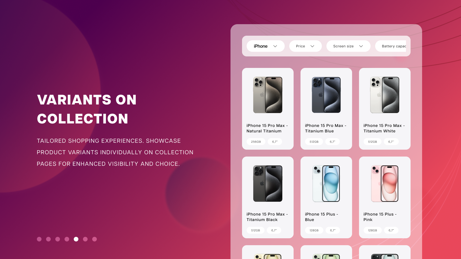 Diseño vertical del filtro de productos de Shopify