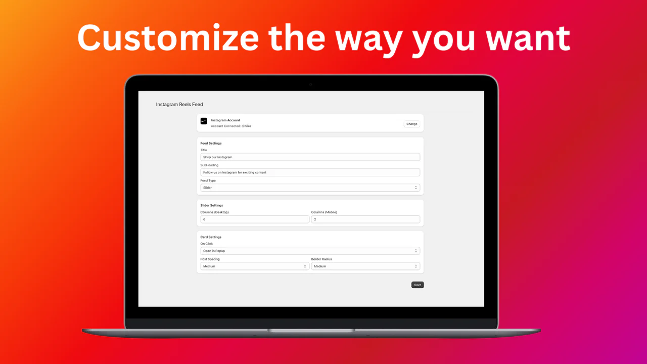 Customize the feed the way you want