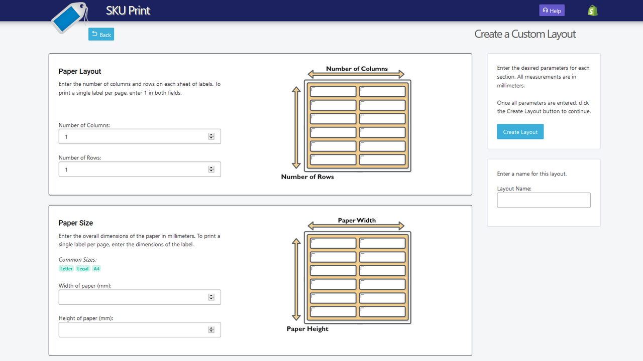 Create a custom layout for any printer.