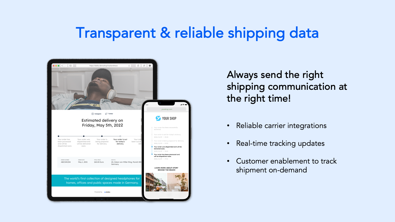 Transparent and reliable shipping data via carrier integrations