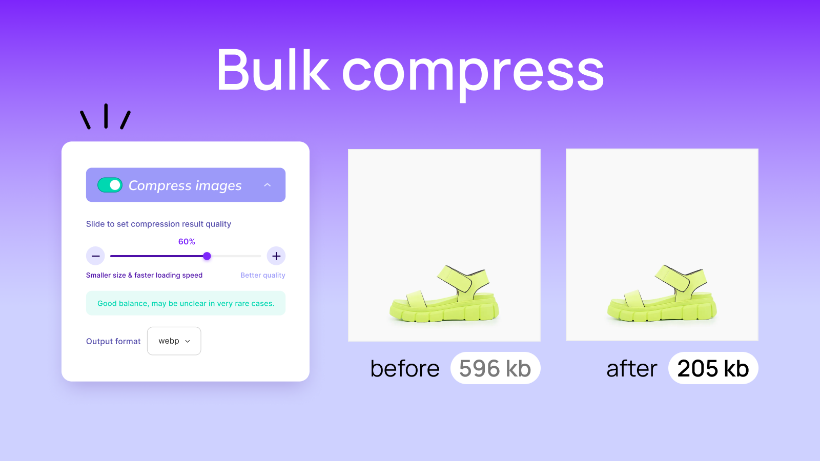 Compress images to improve your page load speed and Google rank