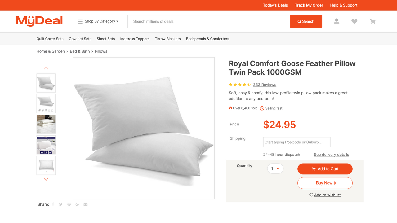 Example product page on MyDeal.com.au