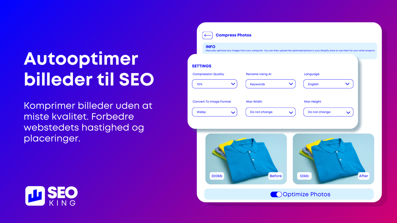 Auto- Optimer billeder til SEO