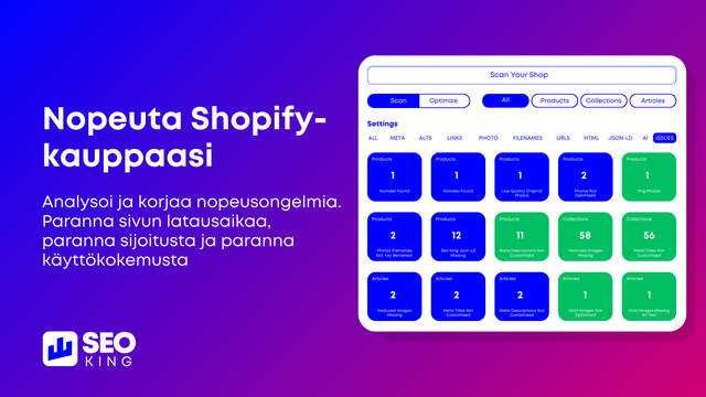 Nopeuta Shopify-kauppaasi