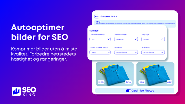 Auto- Optimaliser bilder for SEO