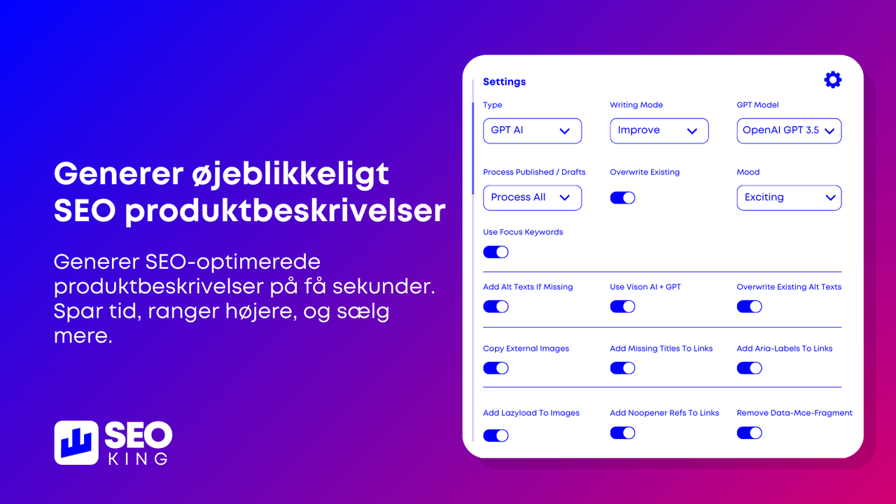 Generer øjeblikkelige SEO-produktbeskrivelser