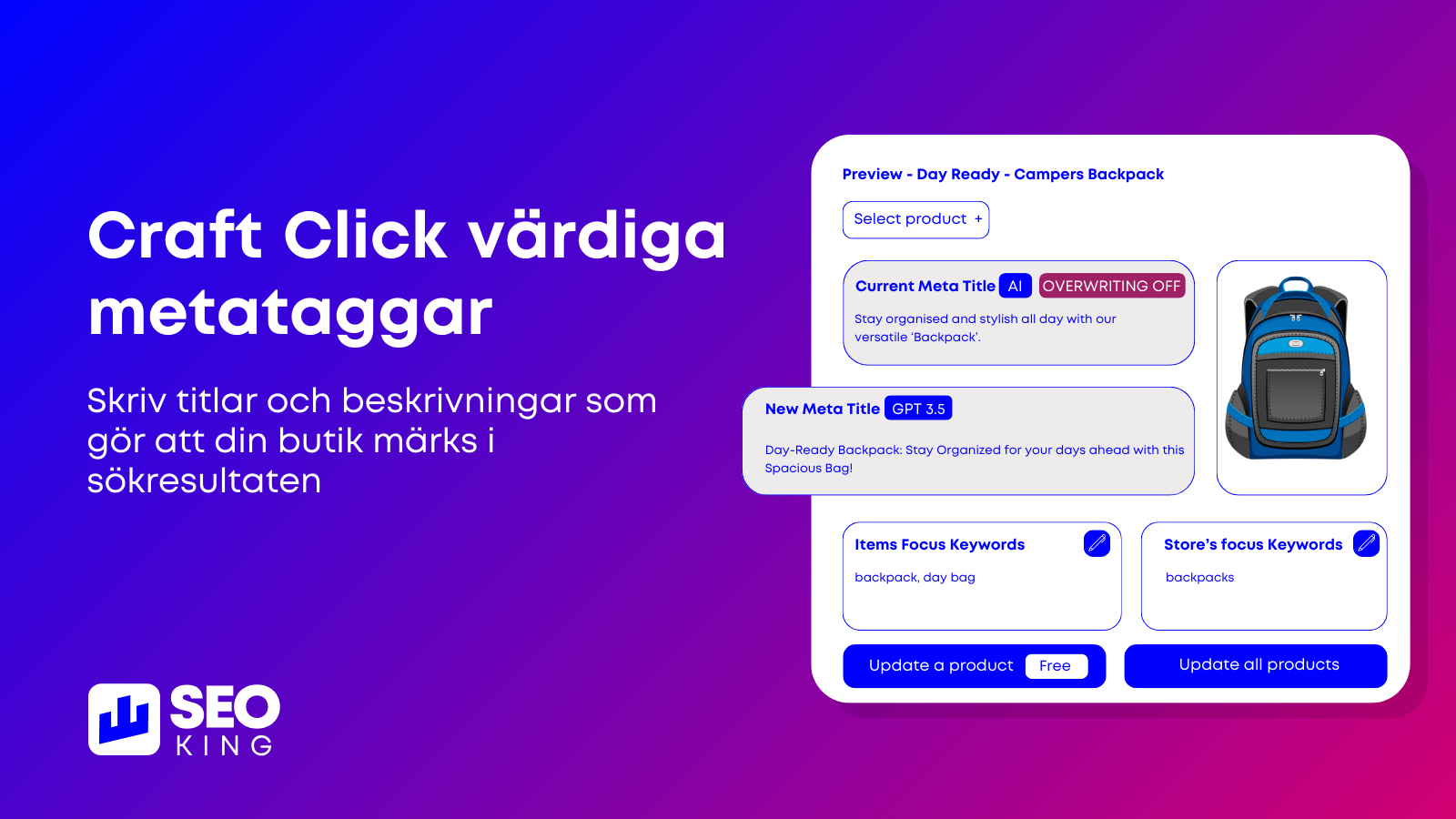 Craft Click värdiga metataggar