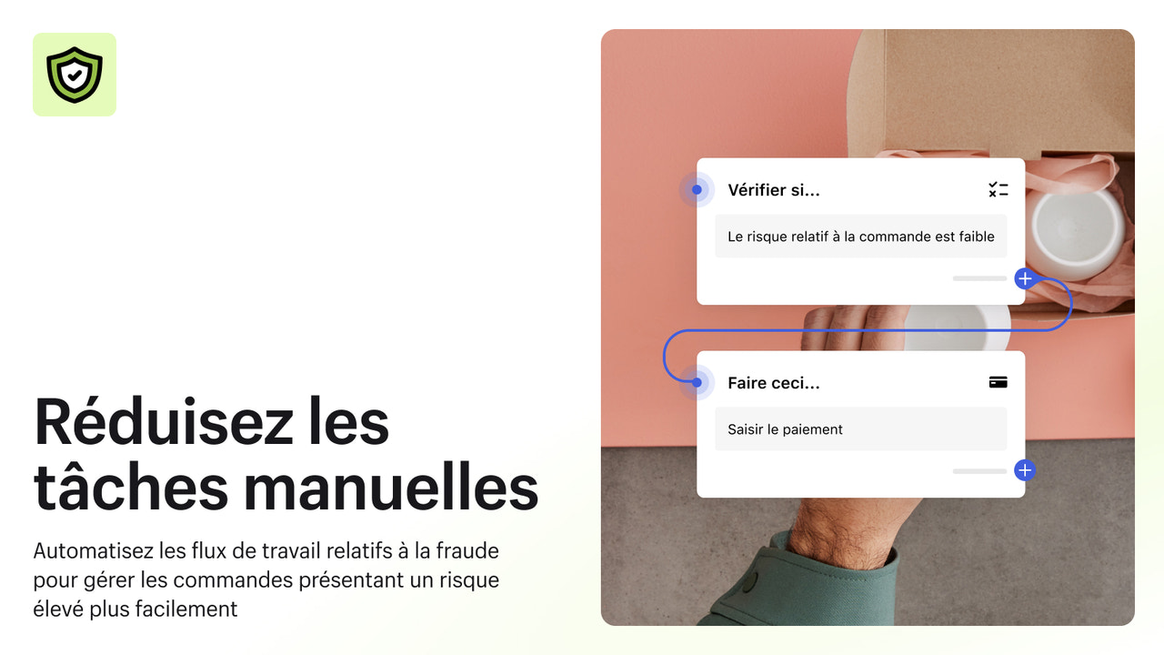 Automatisez les flux de fraude et réduisez le travail manuel.